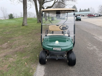 (1) 2015 E-Z-Go golf cart with a Kawasaki gas engine, does not include Club canopy, includes ball wa...