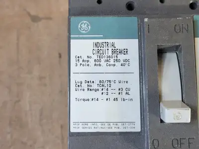 Used GENERAL ELECTRIC TED136015 Switchgears British Columbia CA | Lenmark #477722