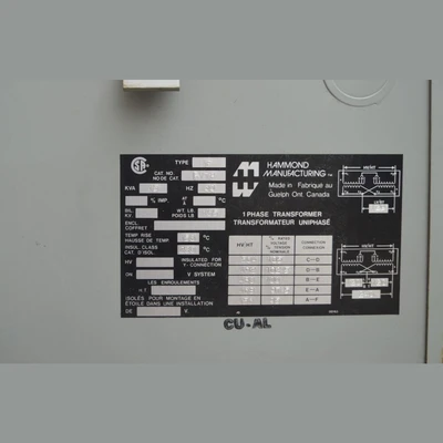 Hammond 15 kVA Transformer