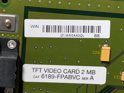 Allen Bradley 6189-FPABVC 2MB TFT Video Card 77151-205-51 C/L J Used