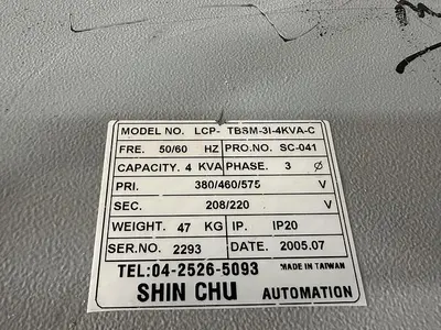 USED 2005 SHIN CHU LCP-TBSM-31-4KVA-C
