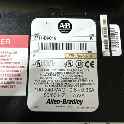 USED Allen-Bradley 2711-B6C15