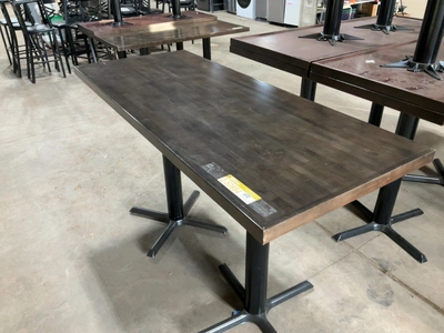 Used LOT OF (5) BARTOP TABLES WITH WOODED TOPS AND METAL LEGS Preparation Tables Michigan US | Miedema Asset Management Group #1761567
