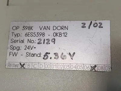 USED VAN DORN 6ES5 398-OKB12