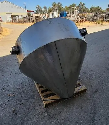 Hopper, 80 CF, S/st, 60" Dia. X 51", Airlock Valve #S744201