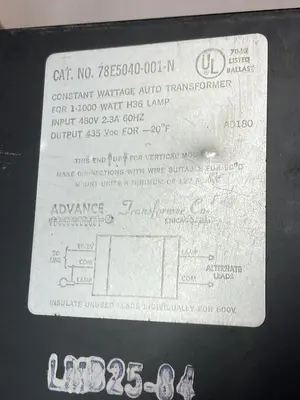 Used ADVANCE 78E5040-001 Lighting Ohio US | Surplus Asset Holdings #1242383