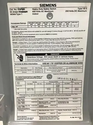 USED SIEMENS HNF361 VBII