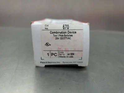 PASS & SEYMOUR 670 Combination Device Switch, 20AMP 125/277VAC. 4B-37