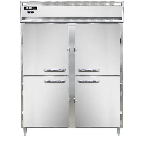 Continental D2FENPTHD 57" Designer Line Two Section Pass Thru Freezer, (8) Left/right Hinge Solid Doors, 115v
