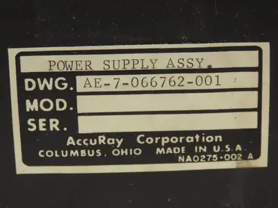 Accuray AE-7-066762-001 Power Supply Unit 115 Input With Cord
