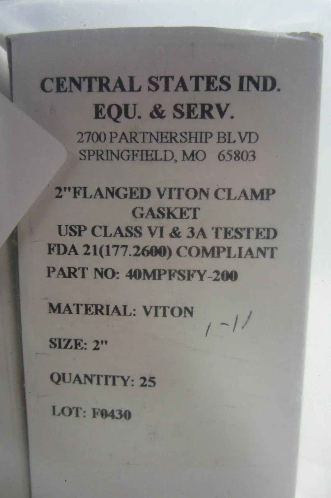 BOX OF 25 NEW DIXON 40MPFSFY-200 VITON CLAMP GASKET 40MPFSFY200