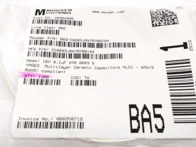 New | in-Stock Yageo CC0603JRX7R7BB104 Capacitors Michigan US | Maverick Industrial Sales #1394490