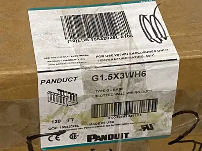 G1.5X3WH6 | Panduit  PVC Wide Slot Base Wiring Duct 1.5" x 3" 72ft White - New Other