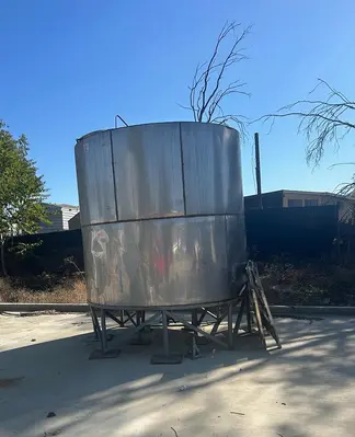 Tank, 3,250 Gallon, Stainless Steel, Vertical, Flat Top, Cone Bottom, #5991649