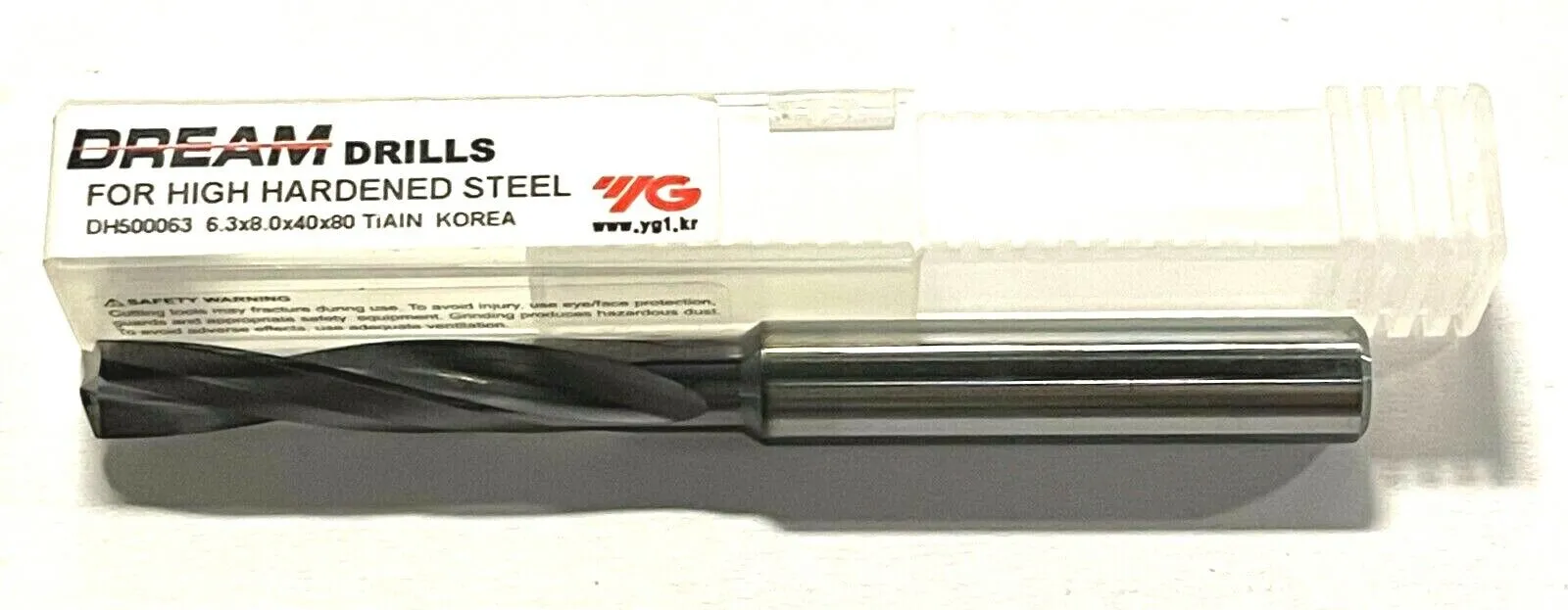 YG-1 6.3mm Solid Carbide Drill TiAlN Coating 140° 2 Flute Dream Drill