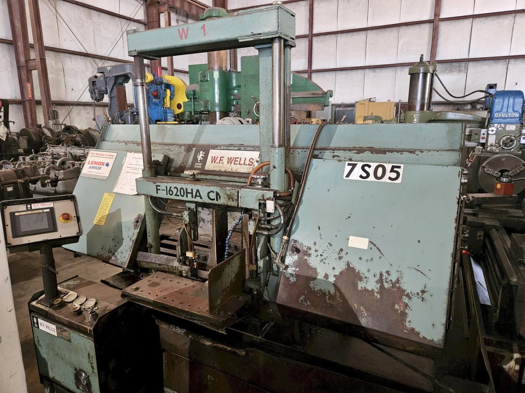 16" X 20" W.F. WELLS MODEL F-1620-HA CNC FULLY AUTOMATIC HORIZONTAL BAND SAW