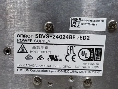 Omron S8VS-24024BE/ED2 Power Supply Module with Digital Display 24VDC 10A Used