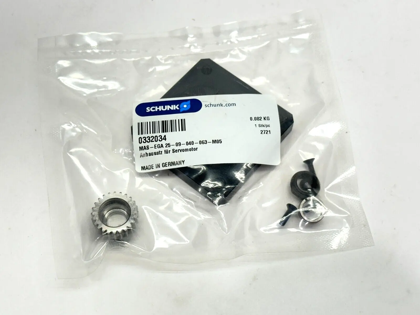 MAS-EGA 25-09-040-063-M05, 0332034 | Schunk MAS-EGA 25-09-040-063-M05 Servo Motor Bracket 0332034 - New