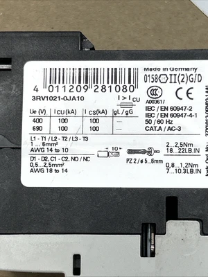 NEW Siemens 3RV1021-OJA10