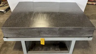 48" x 72" Granite Surface Plate, Black, 10" Thick, Stand