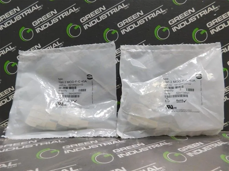 lot of 2 Harting 09140023102 Female Han Modular Connector Han 2 MOD-F-C 40A New