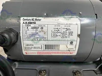 USED WELCH 1402 DUOSEAL BELT-DRIVEN ROTARY VANE VACUUM PUMP 115/230V