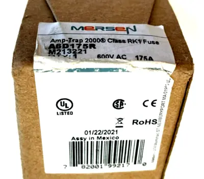 NEW MERSEN A6D175R FUSES 600VAC 175A