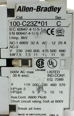 USED ALLEN BRADLEY 100-C23Z*01