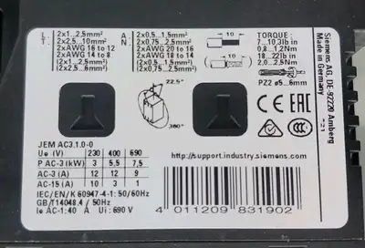 SIEMENS 3RT2024-1KB40 SIRIUS CONTACTOR. 4C-48