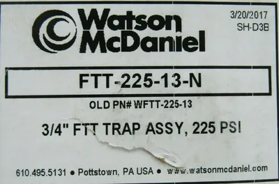 NEW WATSON MCDANIEL FTT-225-13-N STEAM TRAP FTT22513N 3/4" 225PSI