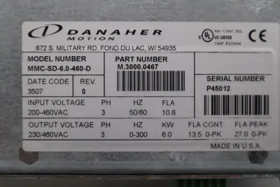 DANAHER Drive MMC-SD-6.0-460-D Functionally intact STOCK 5855