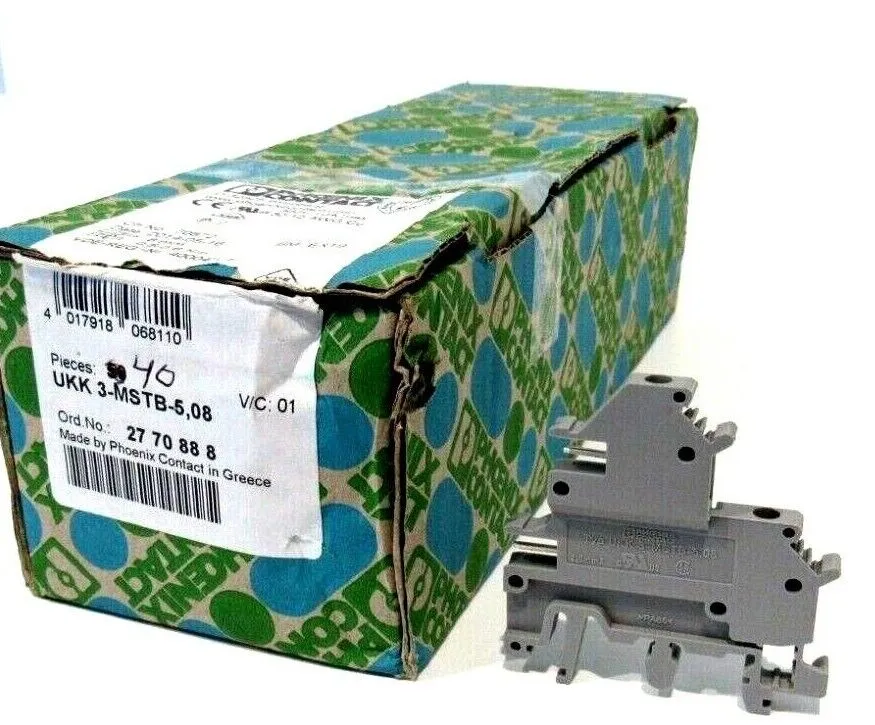 LOT OF 40 NEW PHOENIX CONTACT UKK 3-MSTB-5,08 TERMINAL BLOCKS UKK3MSTB508