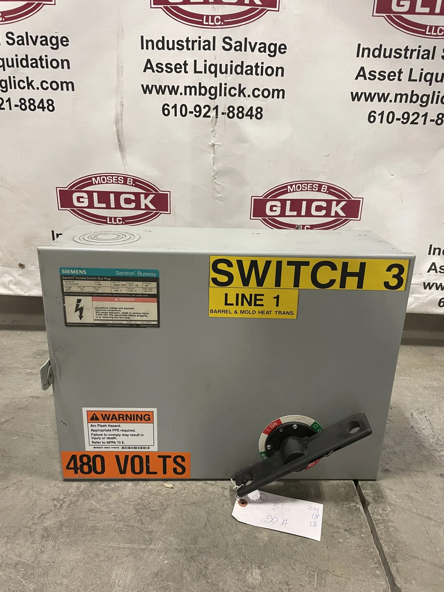 Siemens Sentron SXID4640 200A Fusible Busway Switch Bus Plug 50-150HP 600V