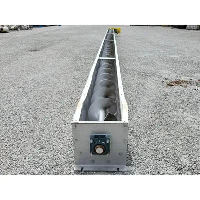 Used 14" Dia. X 48' L Stainless Steel Industrial Screw Auger Conveyor