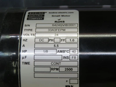 Used BODINE _UNKNOWN_ D.C. Motors Texas US | OCO Industrial #1601237