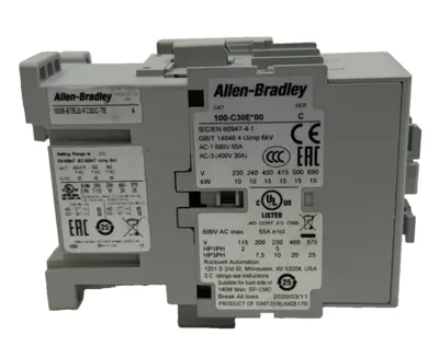 ALLEN BRADLEY 100-C30E00 CONTACTOR 100C30E00 NEW, SURPLUS