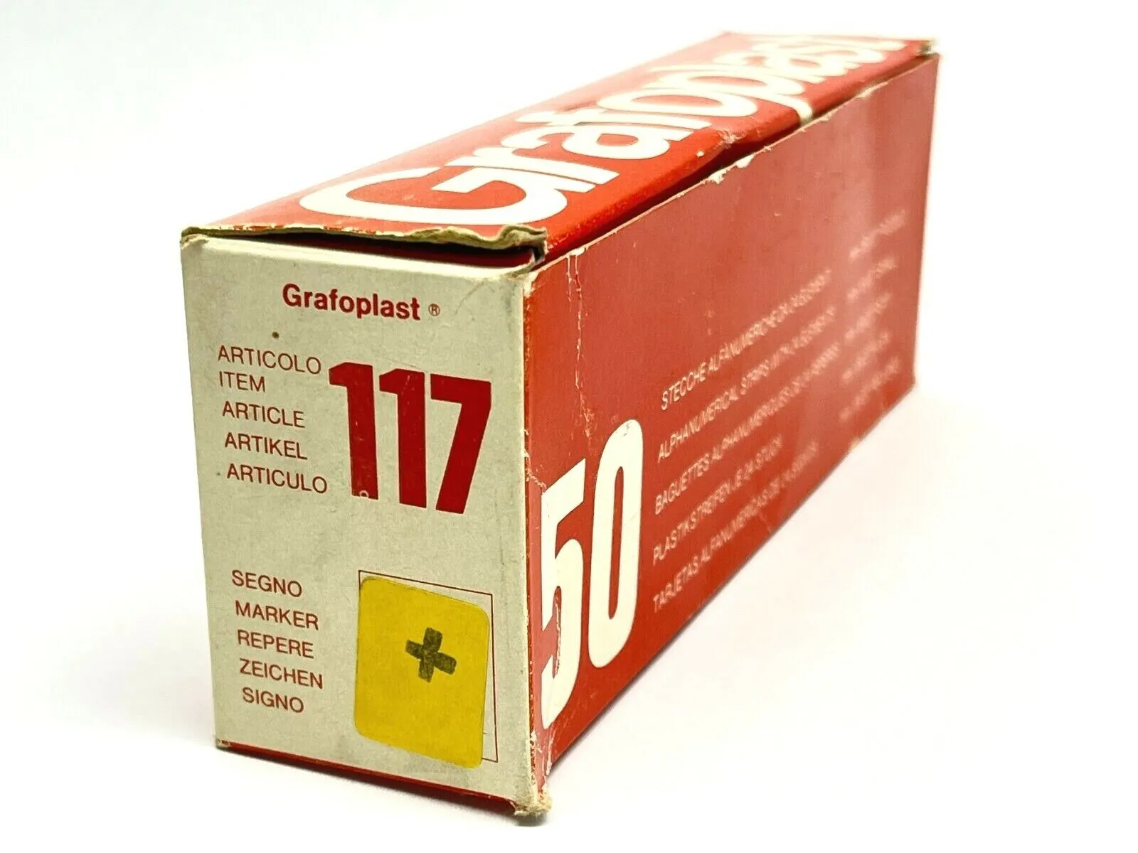 117 | Grafoplast  Wire Markers + Black on Yellow 50 Strips - New