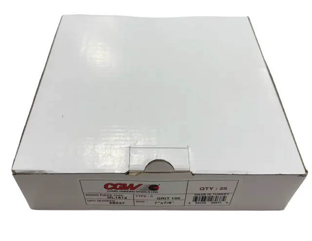 CGW 7" x 7/8" Resin Fiber Sanding Discs 100 Grit Aluminum Oxide 25 Pack