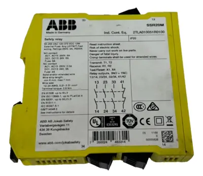 NEW ABB 2TLA010051R0100 SENTRY SAFETY RELAY SSR20M JOKAB