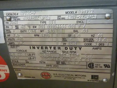 NEW US ELECTRICAL MOTORS 698722