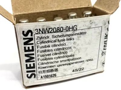 USED SIEMENS SENTRON CYLINDRICAL FUSE, SLOW-BLOW, 8A