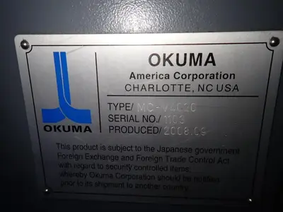 Used 2008 OKUMA MCV4020 Vertical Machining Centers Ohio US | HGR 24 #877603