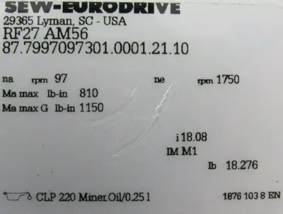 NEW SEW EURODRIVE RF27AM56 GEAR REDUCER