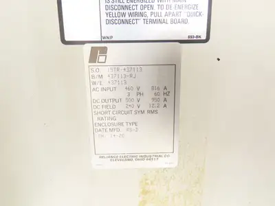 Reliance Electric 803604-SD DCS Power Supply Module Drive 460VAC In 500VDC Out