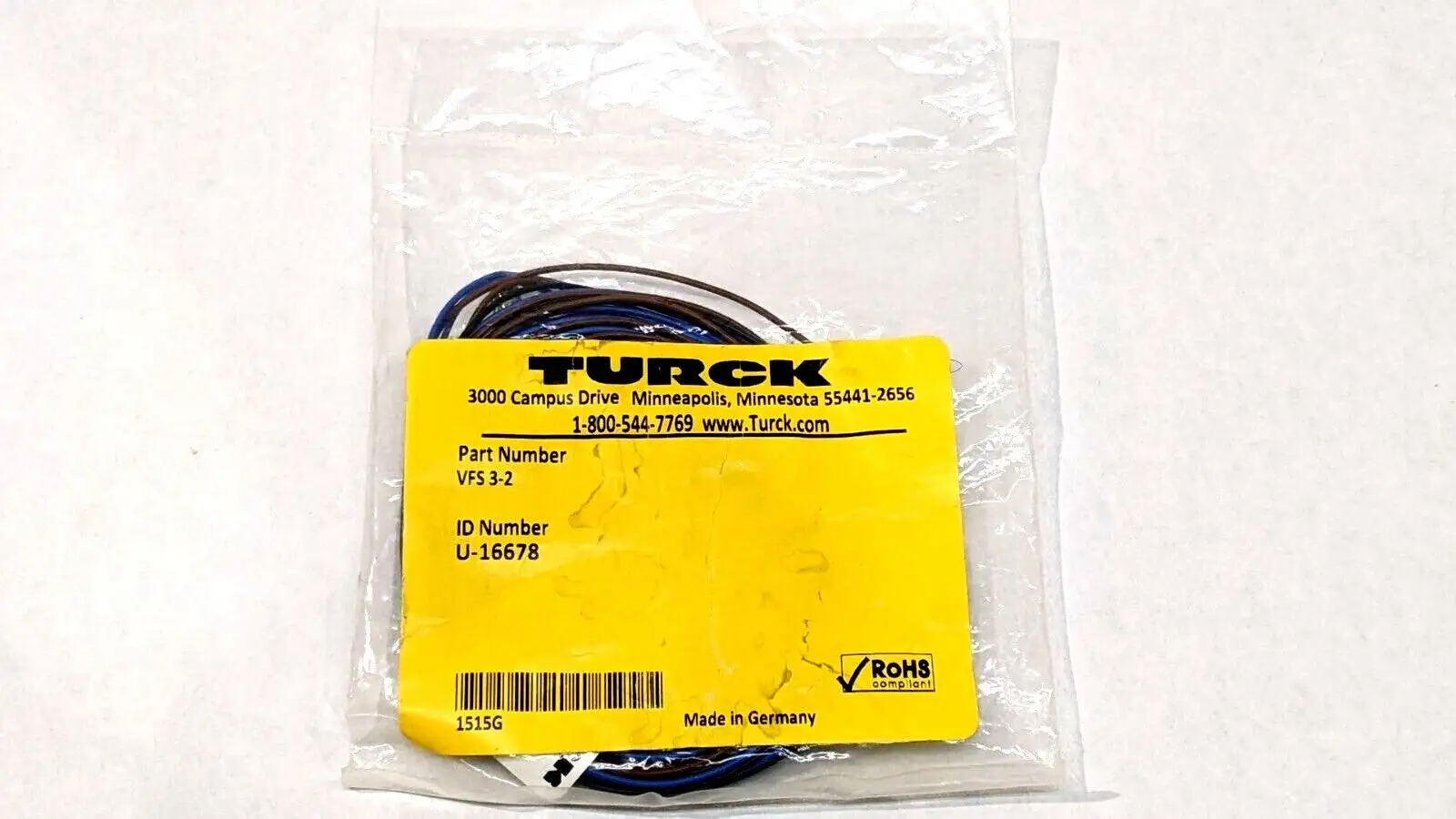 VFS 3-2,U-16678 | Turck VFS 3-2 Receptacle U-16678 - New