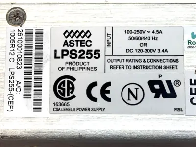 USED ASTEC SYNRAD POWER SUPPLY UNIT 250W NO COVER