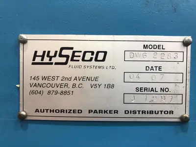 USED 2007 HYSECO HYSECO DWG 2283 PRESS