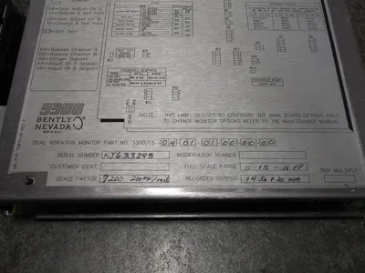 Bently Nevada 3300/15 Dual Vibration Monitor 3300/15-04-01-01-00-00-00 Used