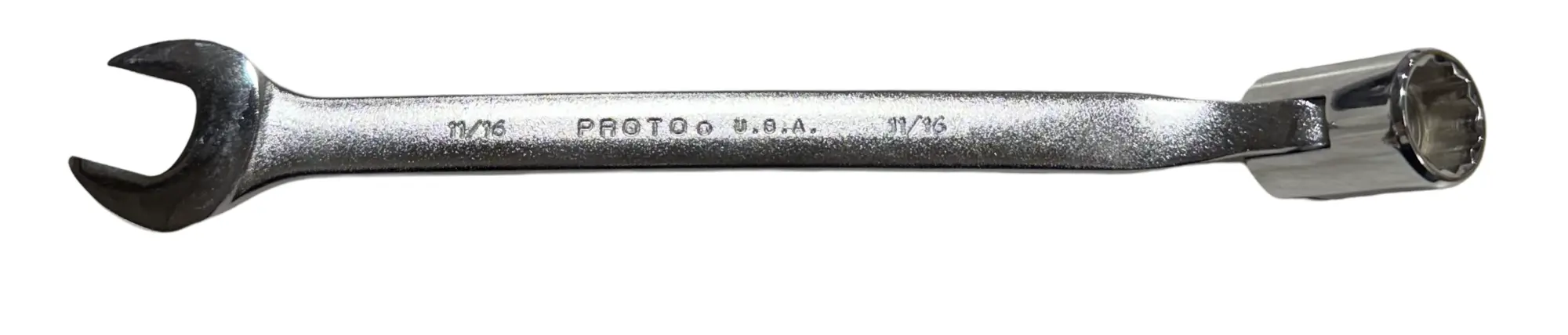 Proto 11/16" Combination Flex Head Wrench 12 Point Satin Chrome USA Made