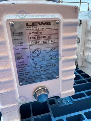 Used LEWA LDC 3 WATERLIKE DIAPHRAGM METERING PUMP W/ RELIANCE ELECTRIC 2.4 HP MOTOR Pumps (Metering) California US | Equipment Lab #1302394
